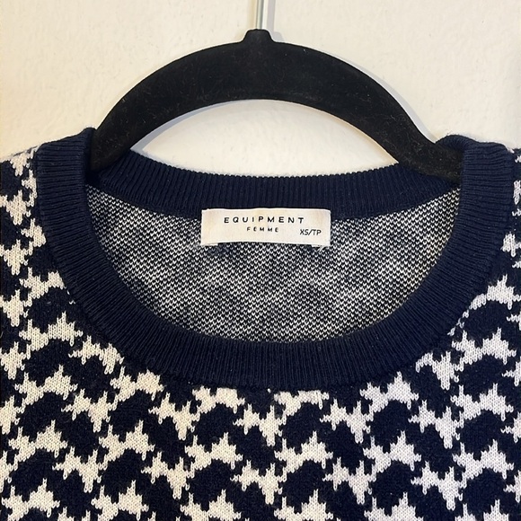 Equipment | Femme Shane Houndstooth Cotton/Cashmere Blend Sweater Womens size XS - Picture 5 of 9